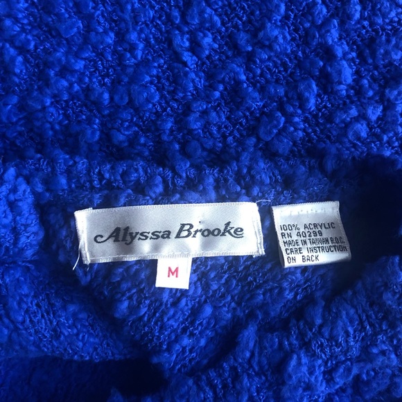 Alyssa Brooke Popcorn Knit Blue Sweater M - Picture 7 of 7